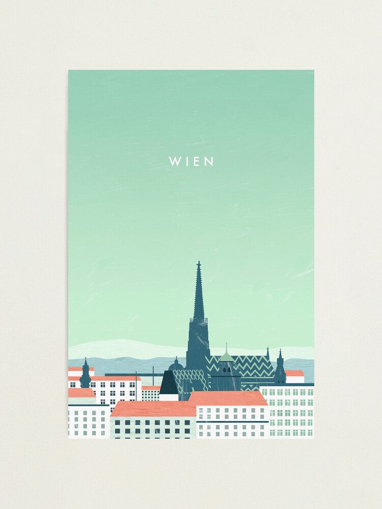 Photographic Print, Vienna travel poster designed and sold by Katinka Reinke