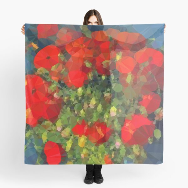 Aperçu de l'œuvre Van Gogh Coquelicots rouges Triangles géométriques Low Poly créée et vendue par Vicky Brago-Mitchell®.