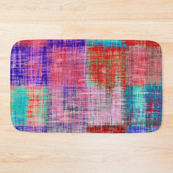 Item preview, square plaid pattern texture abstract in red blue pink purple designed and sold by Mrvell.
