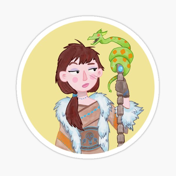 A Witch and her Wyvern Sticker