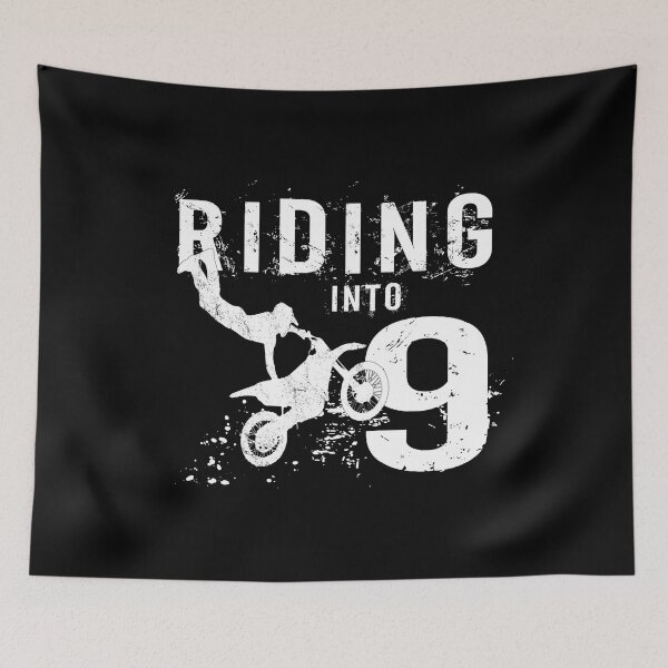 Item preview, Riding Into 9 Years Old 9th Birthday Boy Dirt Bike Party product designed and sold by Grabitees.