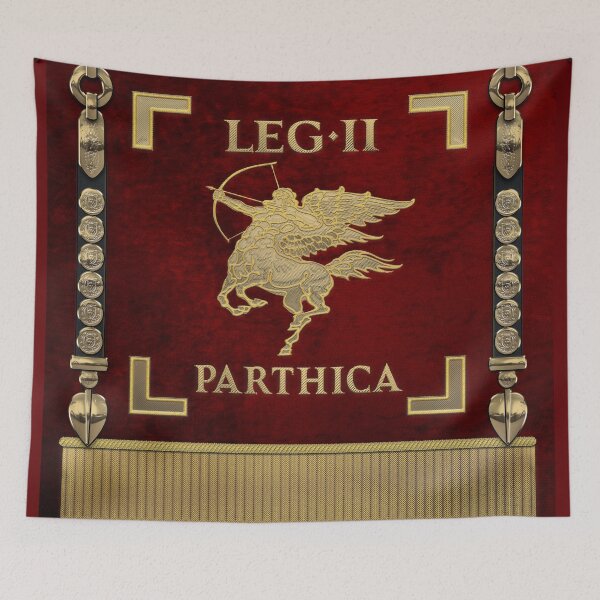 Item preview, Standard of the Parthian-conquering Second Legion - Vexillum of The Legio II Parthica designed and sold by Serge Averbukh Art Studio.