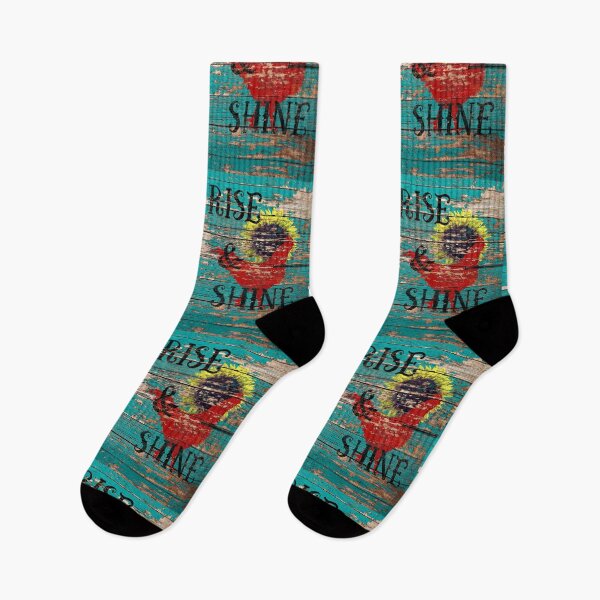 Item preview, Rustic Rise and Shine Rooster Teal Country Decor Art A385 designed and sold by byNicol.