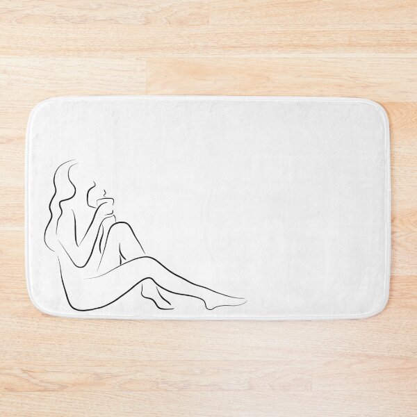 Item preview, Woman Drinking Coffee Line Drawing - Caras Cuppa designed and sold by Melody Watson.