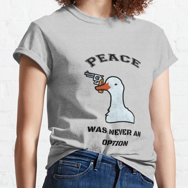 Oldskool Shirts Halloween Killer Duck Peace Was Never An Option Shirt