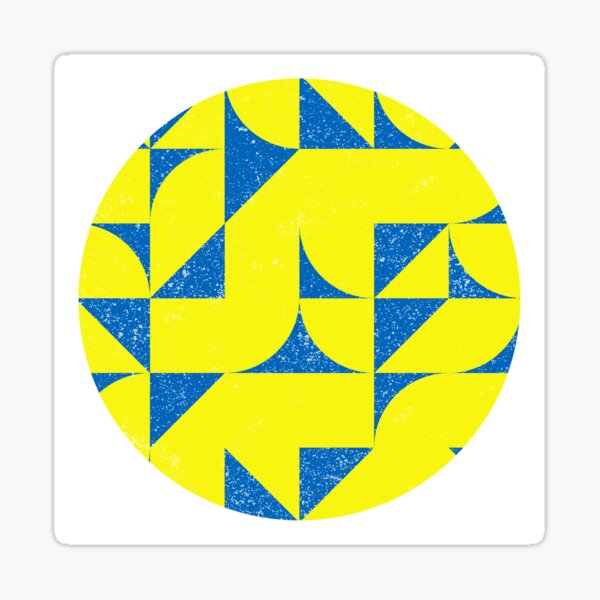 Blue & Yellow Geometric Pattern Sticker
