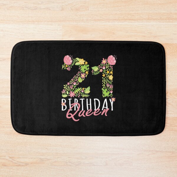 Item preview, 21st Birthday Queen 21 Years Old Woman Floral B-day Theme design designed and sold by Grabitees.