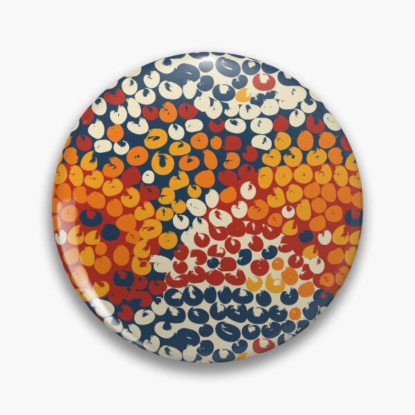 Artikelvorschau, Anna Maria III - Musterdesign in Dunkelblau, Ecru, Rot, Orange und Gelb (kleines Muster) entworfen und verkauft von BlertaDK.