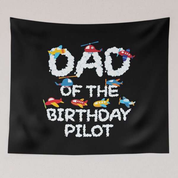 Item preview, Dad Of The Birthday Pilot Kid Aviator B-day Party graphic designed and sold by Grabitees.