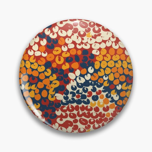 Artikelvorschau, Anna Maria I - Musterdesign in Dunkelblau, Ecru, Rot, Orange und Gelb (kleines Muster) entworfen und verkauft von BlertaDK.