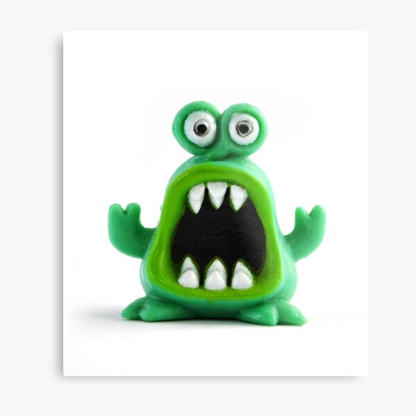 Scared green alien Metal Print