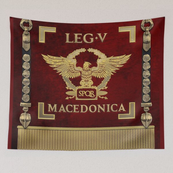 Item preview, Eagle over Red Standard of the Fifth Macedonian Legion - Vexillum of Legio V Macedonica designed and sold by Serge Averbukh Art Studio.