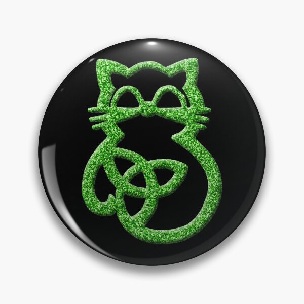 Item preview, Faux Green Glitter Trinity Knot Celtic Cat designed and sold by Atteestude.