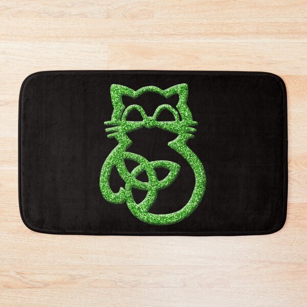 Item preview, Faux Green Glitter Trinity Knot Celtic Cat designed and sold by Atteestude.