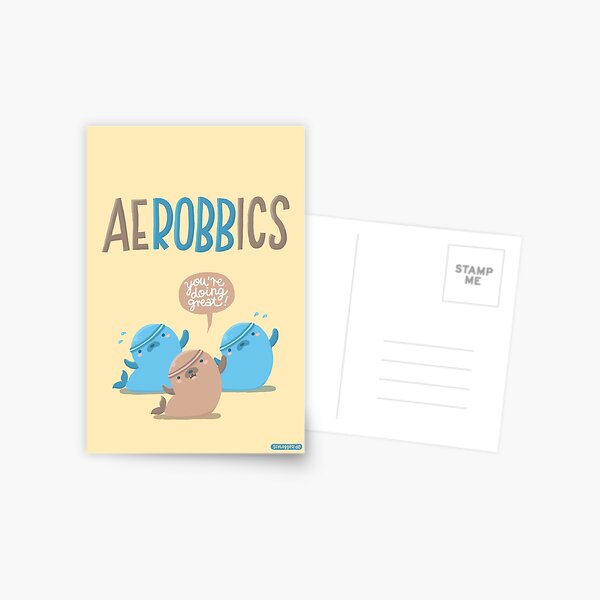 Aerobbics - Sporty Seals Postcard