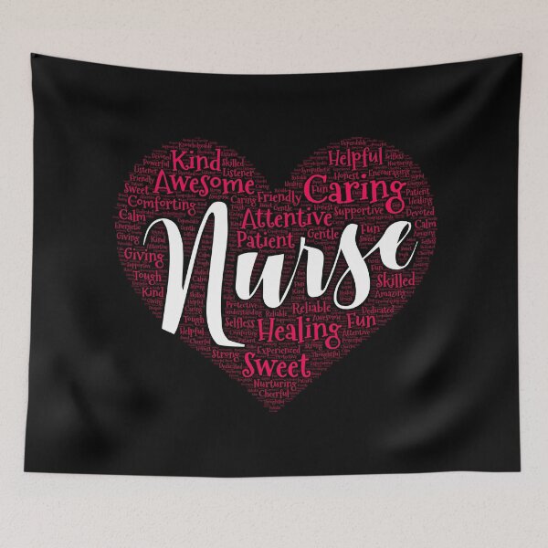Item preview, Nurse typographic word art heart shape designed and sold by Teecha.