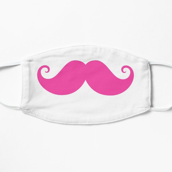 Hot pink handlebar mustache Flat Mask