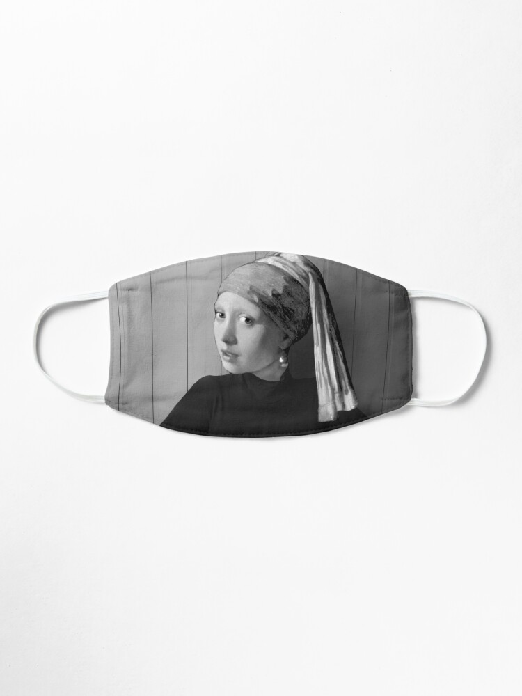 girl with a pearl earring black and white