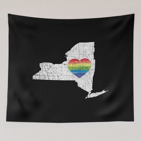 Item preview, New York Gay Pride Heart Rainbow Flag LGBT Month Lesbian Bisexual designed and sold by Tee Kaboom!.
