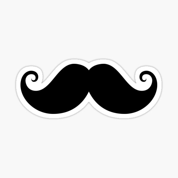 Black handlebar mustache Sticker