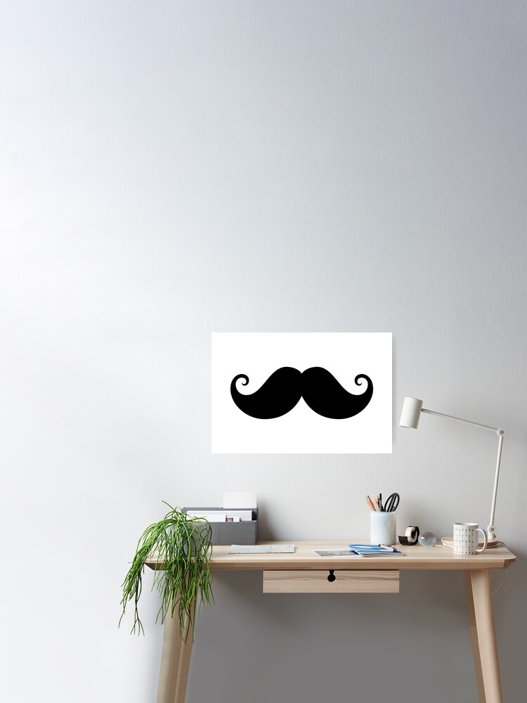 Black handlebar mustache Poster for Sale by Mhea