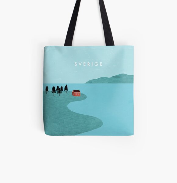 Schweden Travel Poster Allover-Print Tote Bag
