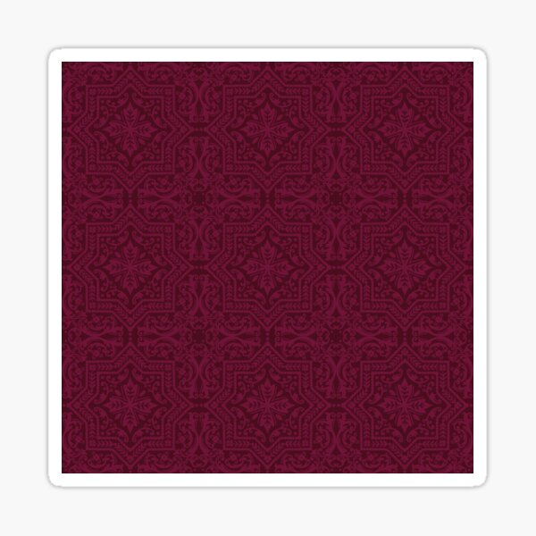 Hand-drawn Tiles bordeaux ornaments Sticker