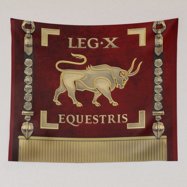 Item preview, Standard of the 10th Mounted Legion - Vexillum of Legio X Equestris designed and sold by Serge Averbukh Art Studio.