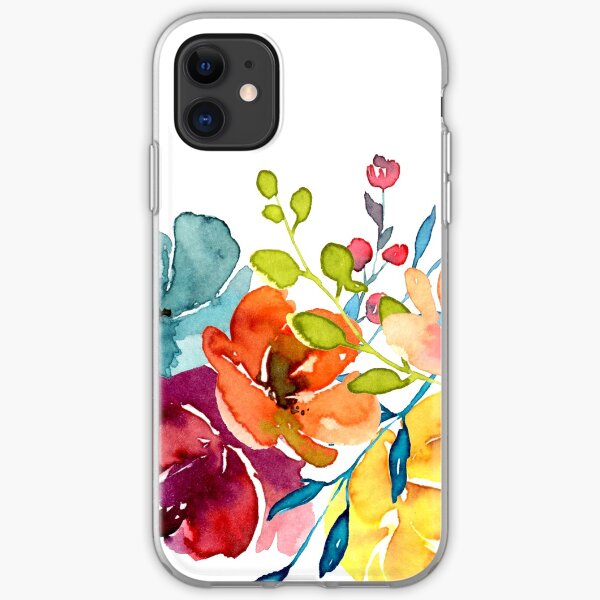 Helle Blumen Sommer Aquarell Pfingstrosen iPhone Flexible Hülle