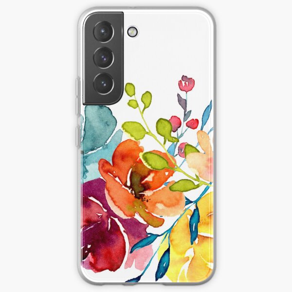 Bright Flowers Summer Watercolor Peonies Samsung Galaxy Soft Case