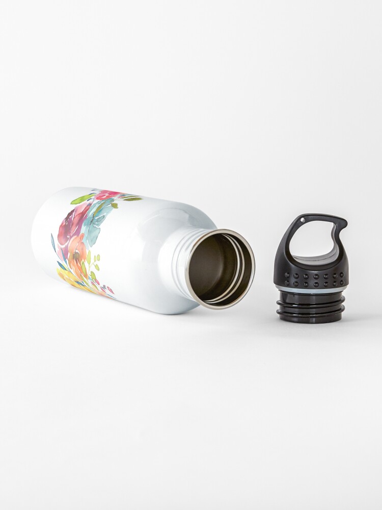 Alternate view of Bright Flowers Summer Watercolor Peonies Water Bottle