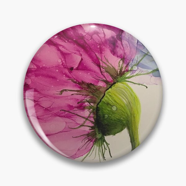 Item preview, A pair of vibrant wind blown alcohol ink flowers.  designed and sold by Gill Barrett Art.