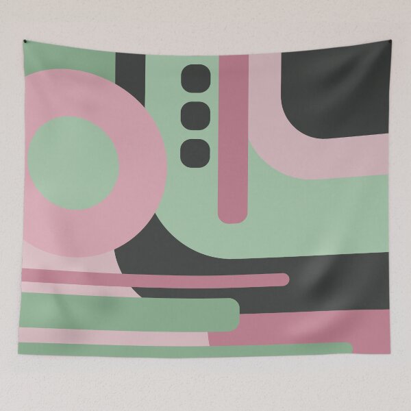 Item preview, Art Deco Composition Pink and Green #2 designed and sold by k9printart.