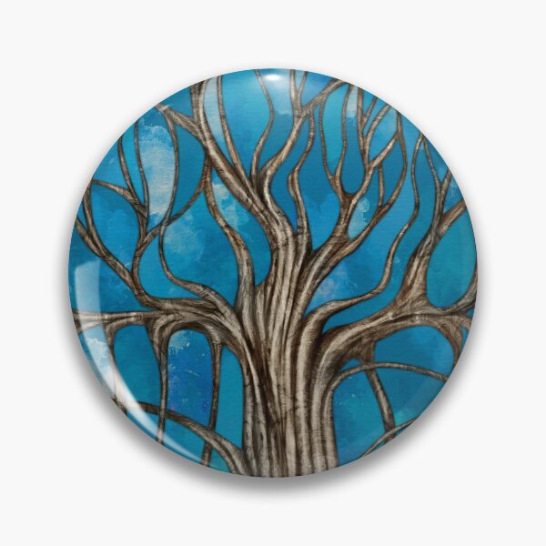 Item preview, Mystic Tree of Life Mosaic Blue Watercolor designed and sold by k9printart.