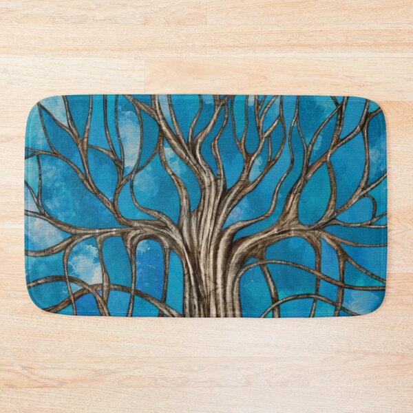 Item preview, Mystic Tree of Life Mosaic Blue Watercolor designed and sold by k9printart.
