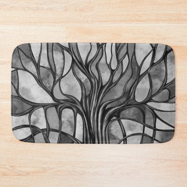 Item preview, Mystic Tree of Life Mosaic Grayscale Watercolor designed and sold by k9printart.