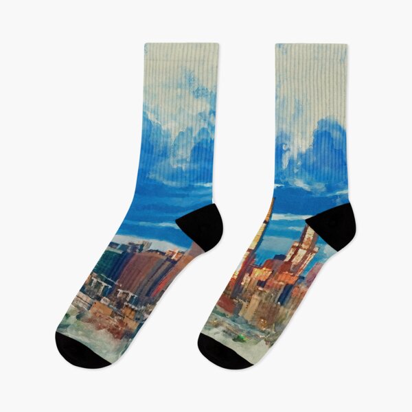 Item preview, Chicago at dusk - Mixed Media designed and sold by k9printart.