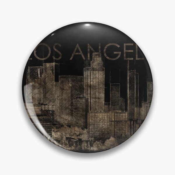 Item preview, Los Angeles city skyline Sketch Gold and Black designed and sold by k9printart.