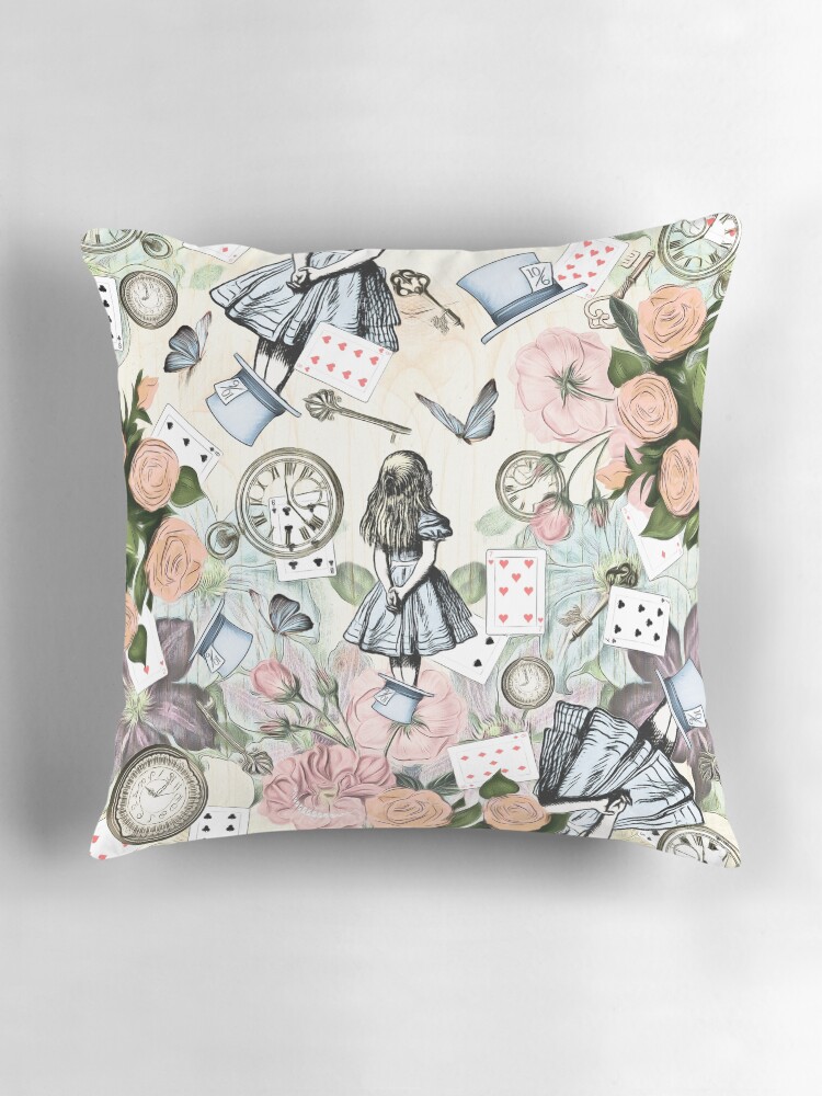 Thumbnail 3 of 4, Pillow, Alice In Wonderland Collage designed and sold by maryedenoa.