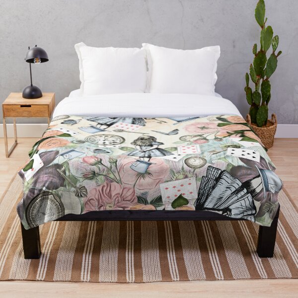 Alice In Wonderland Collage Throw Blanket