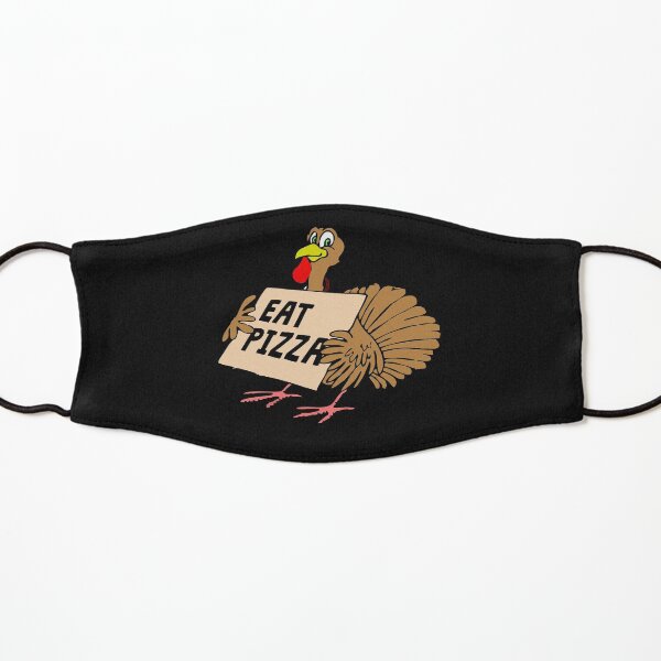 Eat Pizza Funny Thanksgiving Turkey with transparency Kids Mask