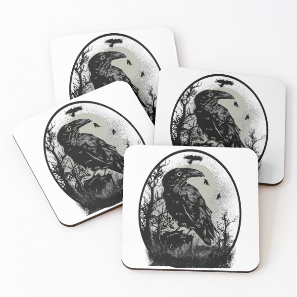 Item preview, Dark Raven Artwork - Black and White Art  designed and sold by TinoThreads.