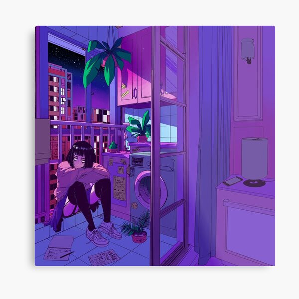 Purple Anime Wall Art Redbubble - aesthetic roblox outfits grungeemo themed