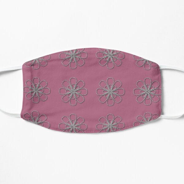 Dusty Rose & Silver Snowflakes Mask