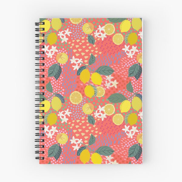 Item preview, Lemons and flowers with geometric pattern designed and sold by Flyingwall.