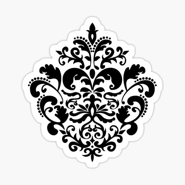 Sticker Vintage Damask Seamless Pattern