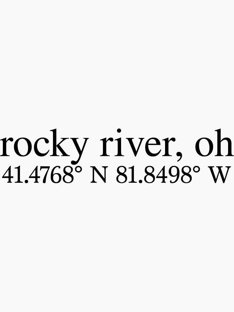 "Rocky River, Ohio Coordinates" Sticker for Sale by cattyhauck Redbubble
