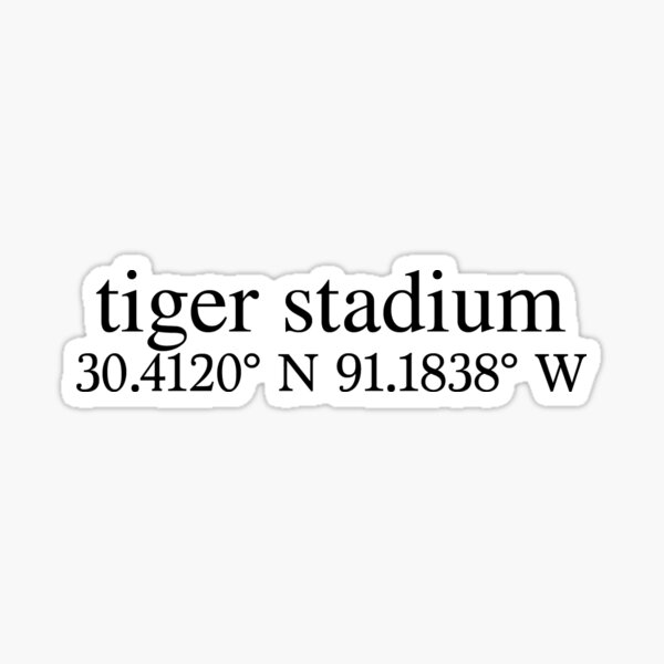 Tiger Stadium Coordinates Sticker