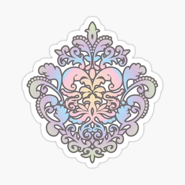 Pastel Damask Pattern Sticker