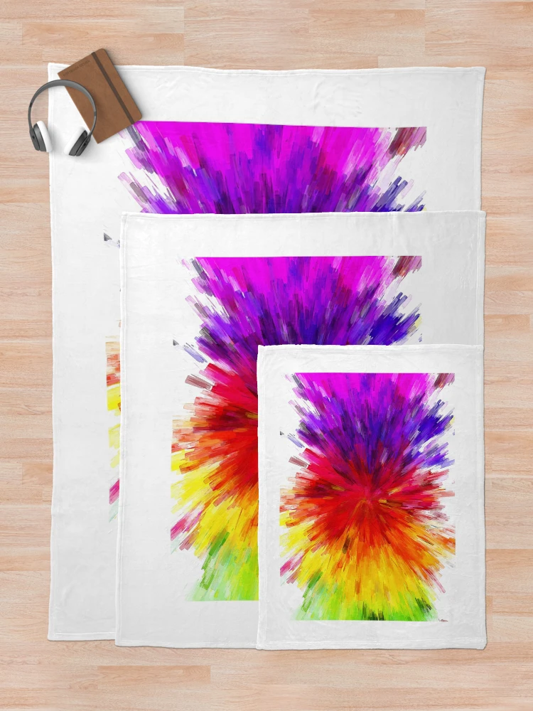 Thumbnail 5 of 6, Throw Blanket, Multicoloured Explosion Design designed and sold by Merch_Tingz.